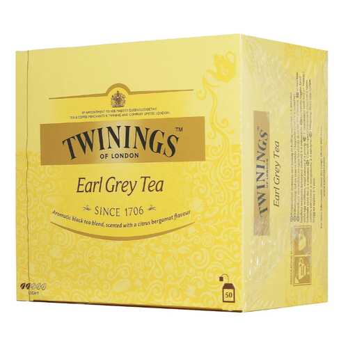 Чай черный Twinings эрл грэй байховый с ароматом бергамота пакетированный 50 пакетиков в Самбери