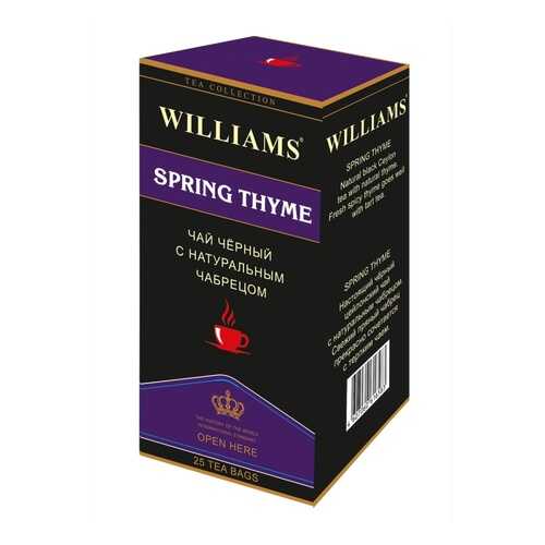 Чай Williams Spring Thyme, черный цейлонский с натуральным чабрецом, 25 пакетиков в Самбери