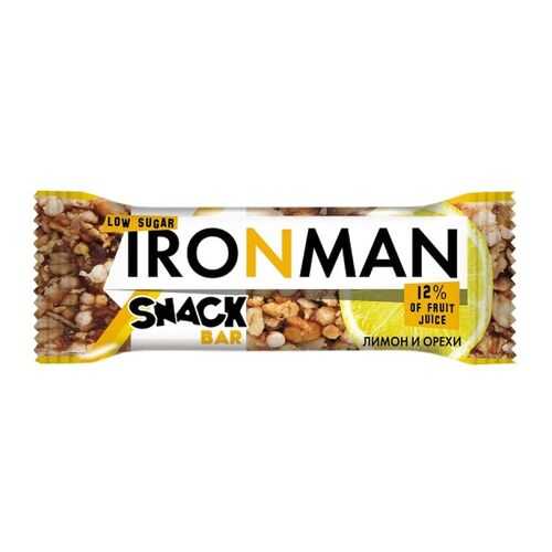 Батончик Snack Bar Ironman лимон, орехи и темная глазурь без сахара 40 г в Самбери