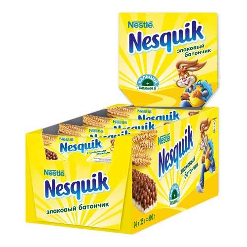 Злаковый батончик Nesquik с шоколадом 24 штуки по 25 г в Самбери