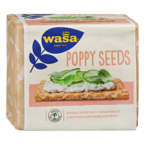 Хлебцы Wasa Poppy Seeds пшеничные с белым маком 240 г в Самбери