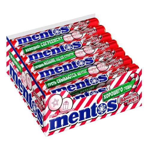 Драже Mentos ваниль, мята жевательное 21*37 г в Самбери