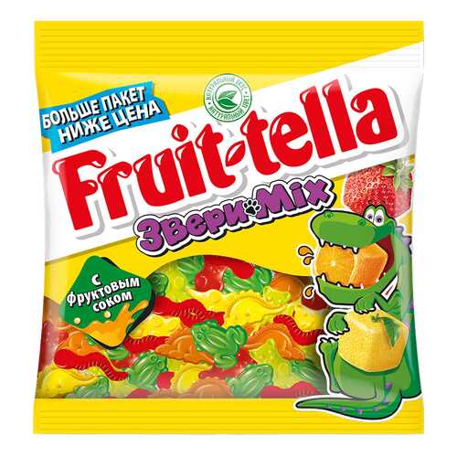 Мармелад Fruit-tella звери mix жевательный с натуральным фруктовым соком 150 г в Самбери