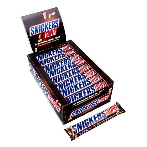 Батончик шоколадный Snickers Super коробка 32 штуки по 95 г в Самбери