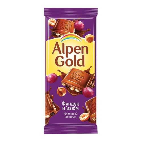 Шоколад ALPEN GOLD молочный фунд/изюм 90г*5 шт в Самбери